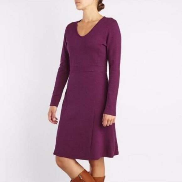 Toad&Co Dresses & Skirts - NWT Toad&CO Purple Long Sleeve Finlay Dress w/V-Neck
